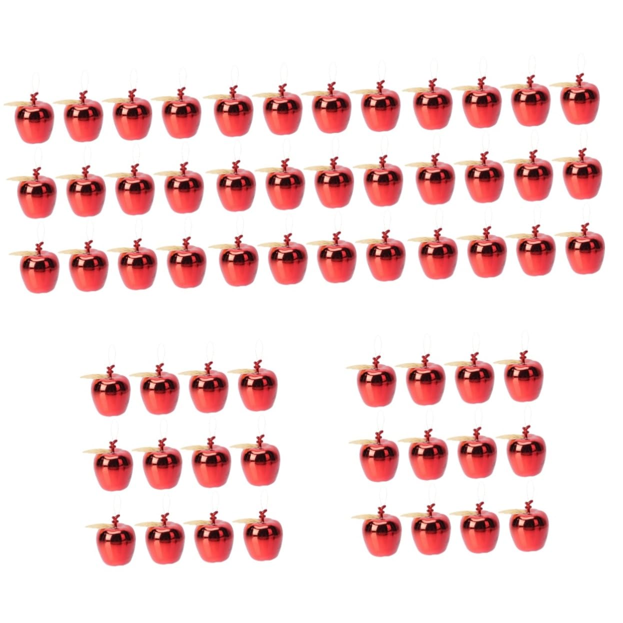 Alipis Décorations De Fête De Noël 60 Pièces Pendentif d'arbre De Noël Décorations D'Intérieur Pommes De Rouges Ornements en Plastique