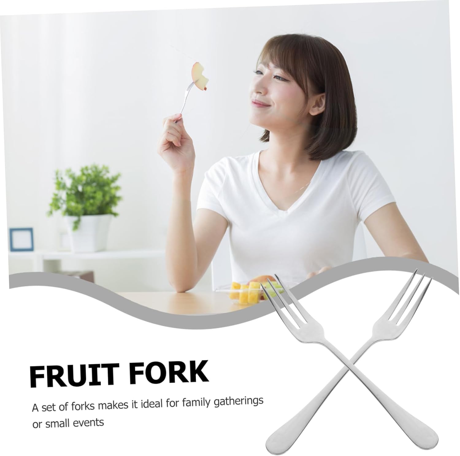Cabilock 4sets 4-piece Fruit Fork Set Small Dessert Forks Elegant Tableware for Home Restaurant Parties 12pcs*4