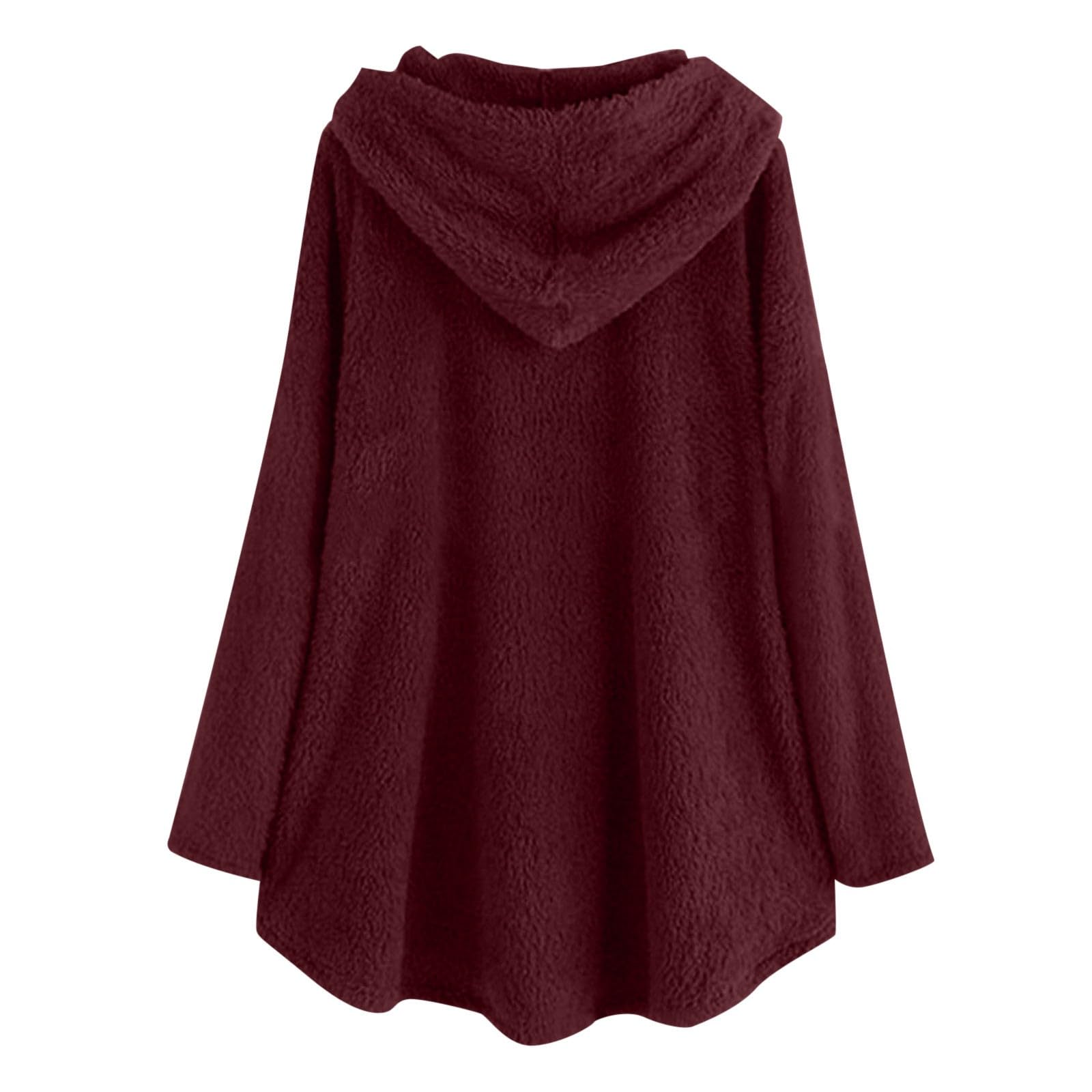 Thermo-Shirt für Damen, mit Kapuze, Fleece, Herbst/Winter | Damen Pullover Langarm Sweatshirts Lässig Weich Warm Kleid Einfarbig Lange Tops Sweater Plus Size Sweatshirt