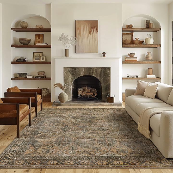 Amazon.com: Poeti Washable Rug, Ultra Thin 8x10 Area Rugs - Non Slip ...