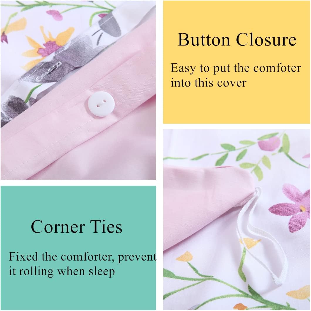 Blасk Frіdау Clеаrаnсе WINLIFE Floral Printed Egyptian Cotton Duvet Cover Set King Soft Breathable 1000TC Luxury Bedding Set Farmhouse Duvet Cover (3pcs, Lilac, King)