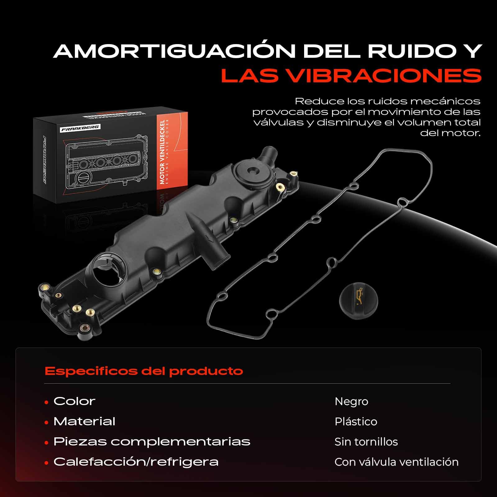 Frankberg Tapa de válvulas Diesel Compatible con Berlingo/Berlingo First MPV GFK GJK MF 2.0L Berlingo/Berlingo First Furgoneta/MPV M 2.0L Partner Combispace 5 G 2.0L 206 Compacto 2A/C 2.0L 9630142180