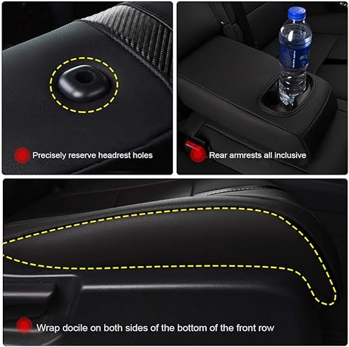 Miniatura 5 de Juego completo de fundas de asiento personalizadas para Prado 2004-2008 7 asientos cuero asiento cojín protector rojo