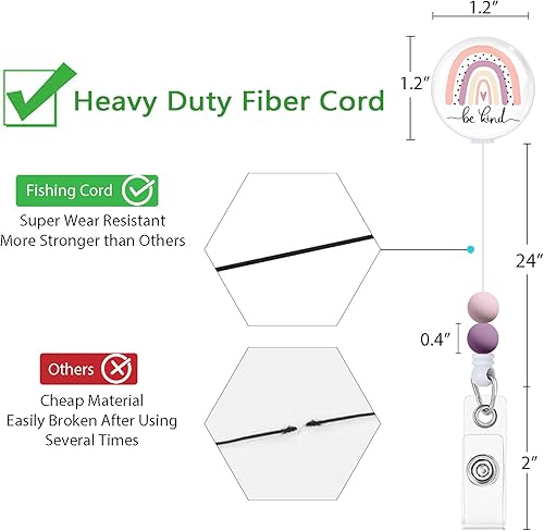 Vista 11 de Immaturus Carrete retráctil con cuentas, lindo y divertido soporte para tarjetas de identificación retráctiles, clips de insignia, llavero para Nave