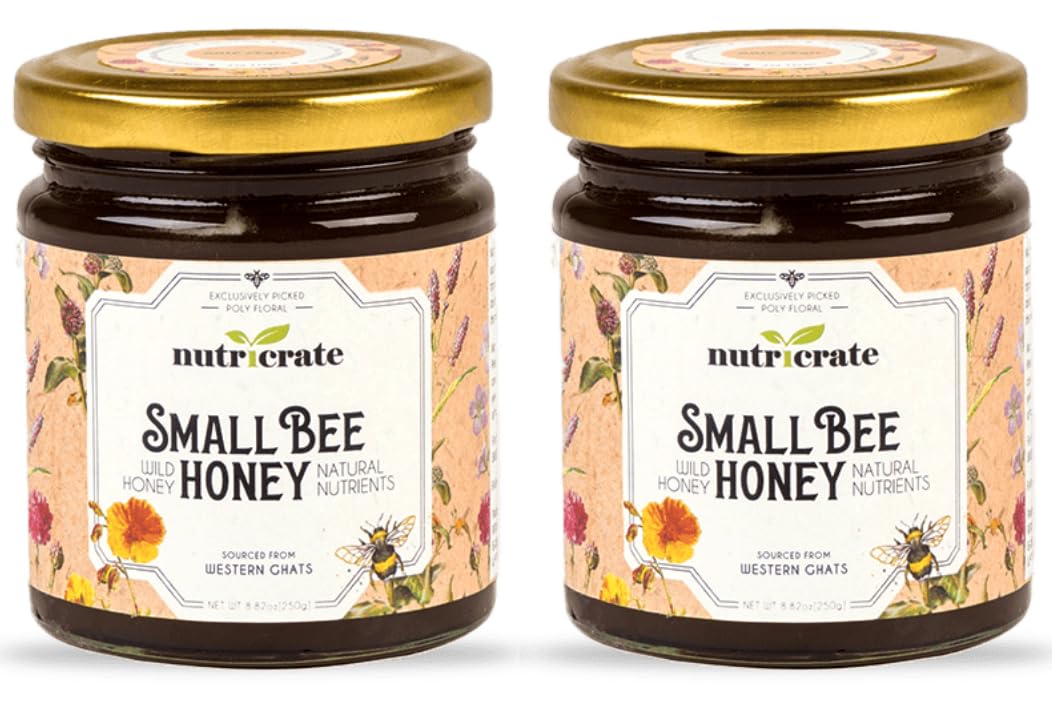 Nutricrate Small Bee Honey (500g) Pure and Natural | No Sugar Adulteration | Kombu/Stingless Bees Raw Honey from Jungles of Western Ghats (Pack of 2-250g x 2) (B0CX174QCX) Amazon Price History, Amazon Price Tracker