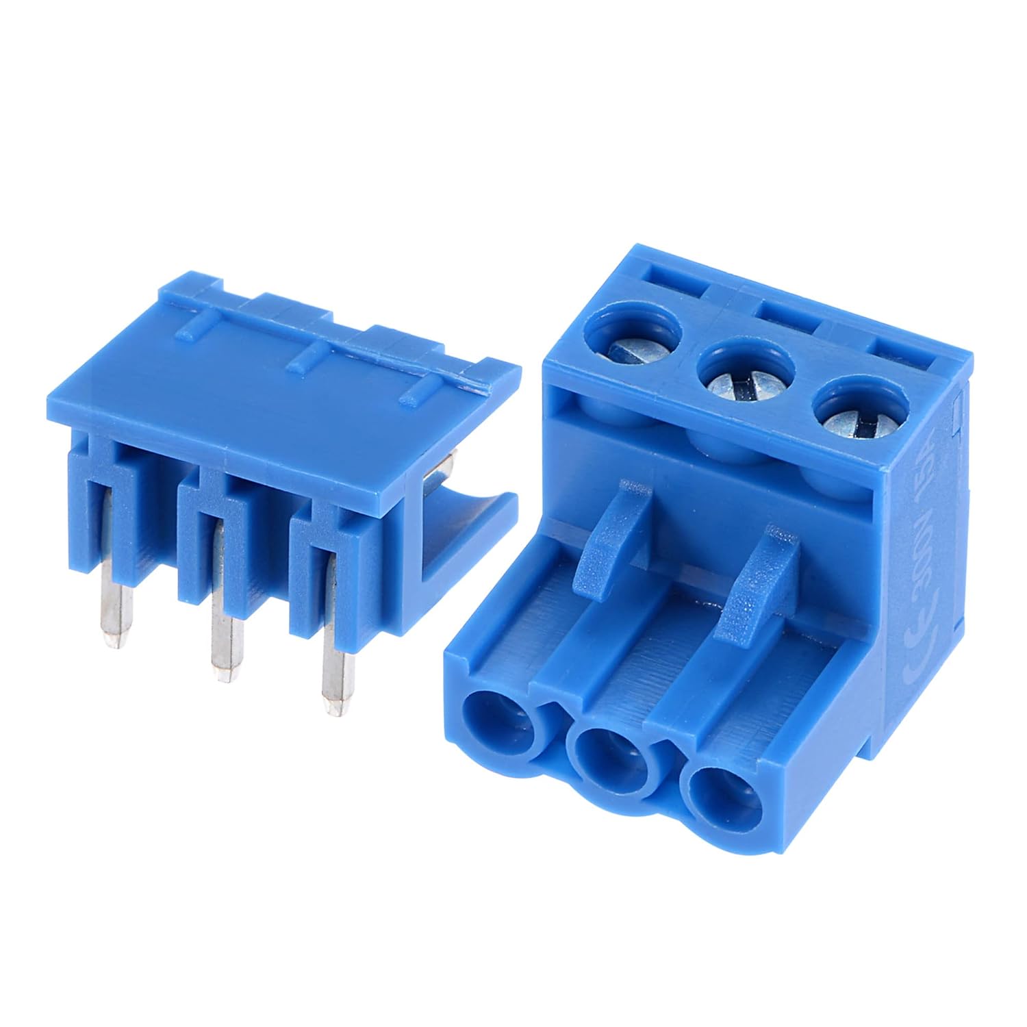 MECCANIXITY PCB Mount Screw Terminal Block 5.08mm Pitch 3 Pin 15A Plug-in for Electrical, Instruments 10Set