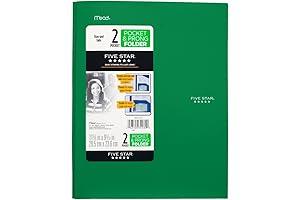 2 Pocket Folders with Prong Fasteners(Black, Five-Star)