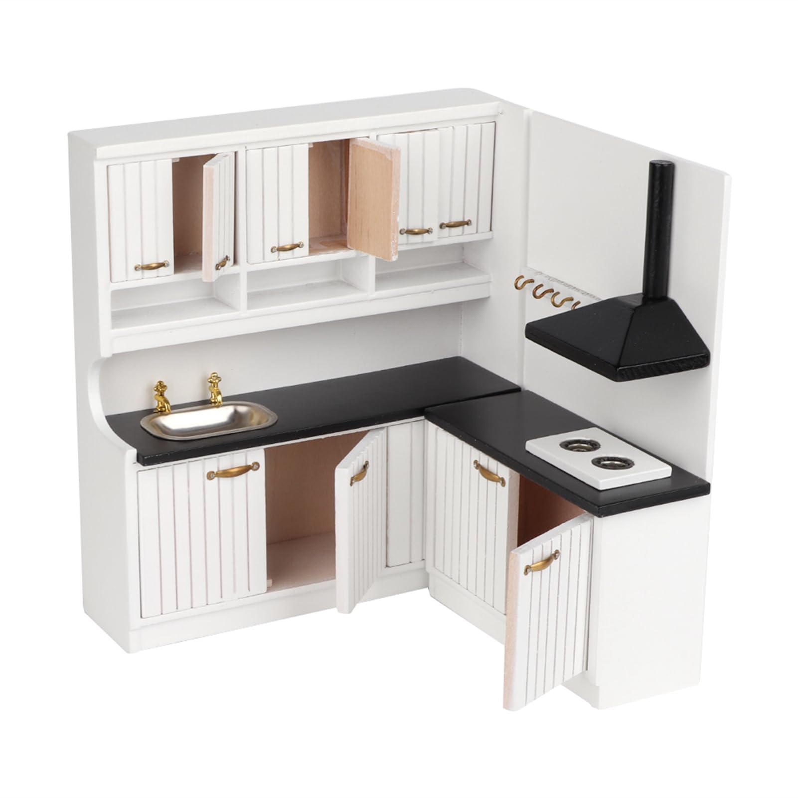 Mini cucina europea, set di mobili da cucina per casa delle bambole, 1:12, mobili in miniatura, mobili da cucina in legno, per casa delle bambole, scene, accessori