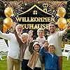 Welcome Home Banner 150 x 90 cm - Welcome Garland - Welcome Back Decoration - Vibrant Digital Print - 110 Denier Polyester - Double Stitching (Black & Gold) #3