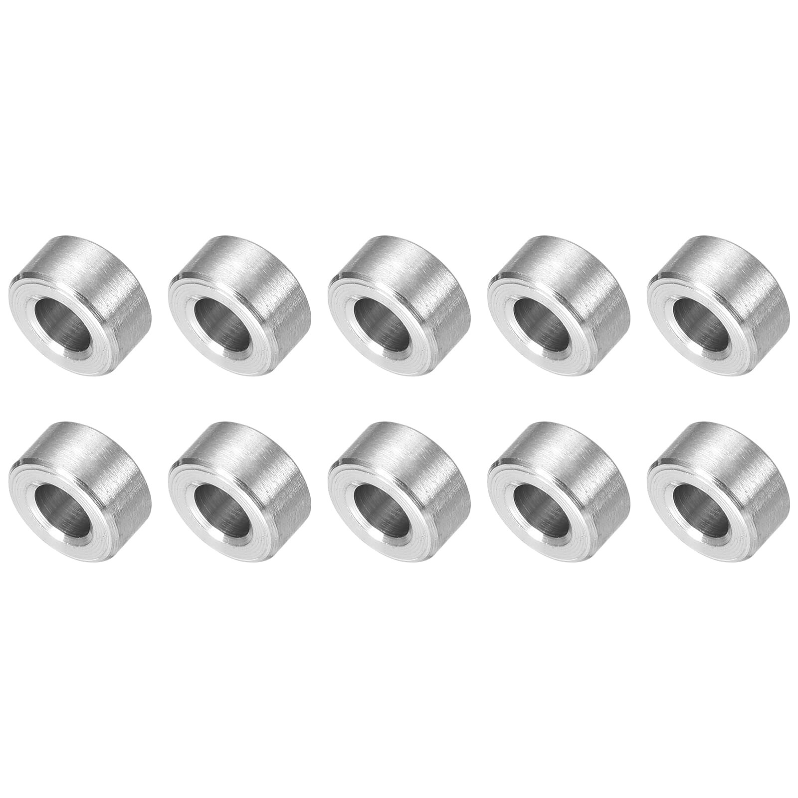 QUARKZMAN 10 Stück Distanzhülsen Abstandshalter Edelstahl, 5mm ID x 10mm OD x 5mmL 304 Edelstahl Runde Abstandshalter ohne Gewinde Säulen für Schrauben 3/16" oder M5