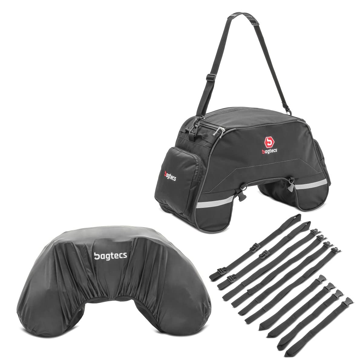 Motorrad Hecktasche Bagtecs CL62 Kompatibel mit Beifahrersitz 62 Liter Volumen schwarz