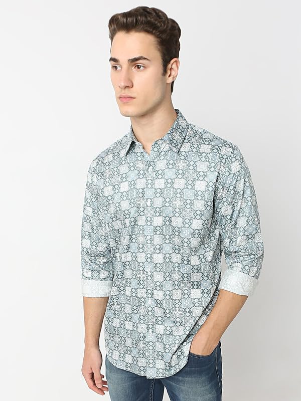 Image of MARK & ALBERT Men's Slim Fit Cotton Formal Shirt