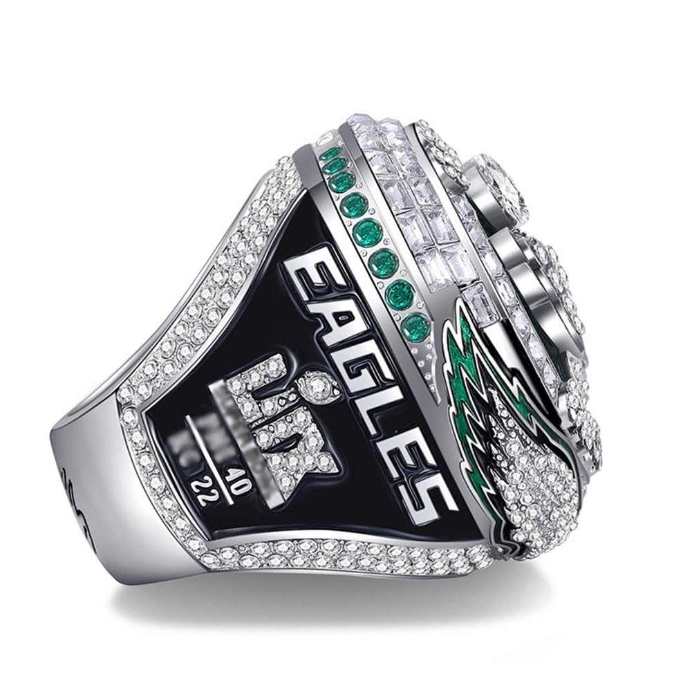 Ringe Der Weltmeister 2025 Eagles Football Championship Ring Mit Box Rugby Trophy Collection Sportsieger-Souvenir Fans Freund Alumni