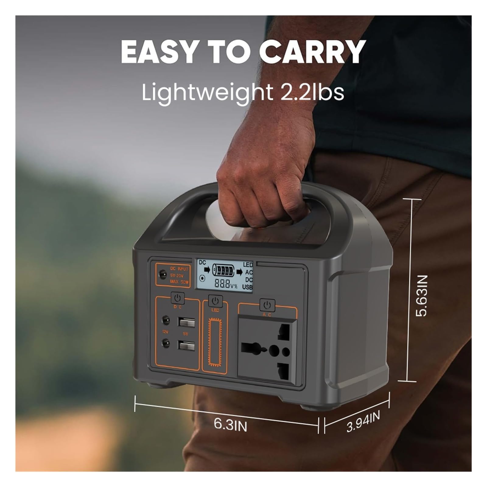 Przenośna Elektrownia 100W 76,8Wh LiFePO4 Akumulatorowa Stacja Ładowania Awaryjnego UPS Generator Energii Słonecznej Power Bank Na Kemping Lekki I PrzenośNy