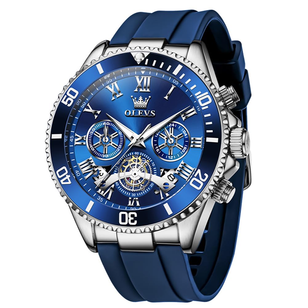 Watches for Men Luxury Dress Day Date Chronograph Watch Stainless Steel Business Waterproof Luminous Gift Mens Wrist Watch