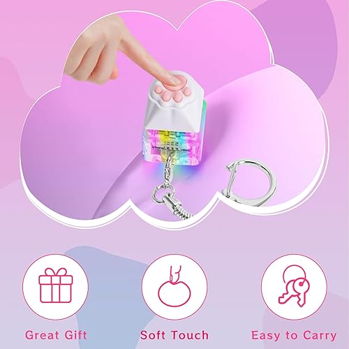 Miniatura 3 de Juguetes sensoriales con teclado para adultos, clicker de teclado y llavero de luz LED, juguetes divertidos sensoriales para aliviar la ansiedad