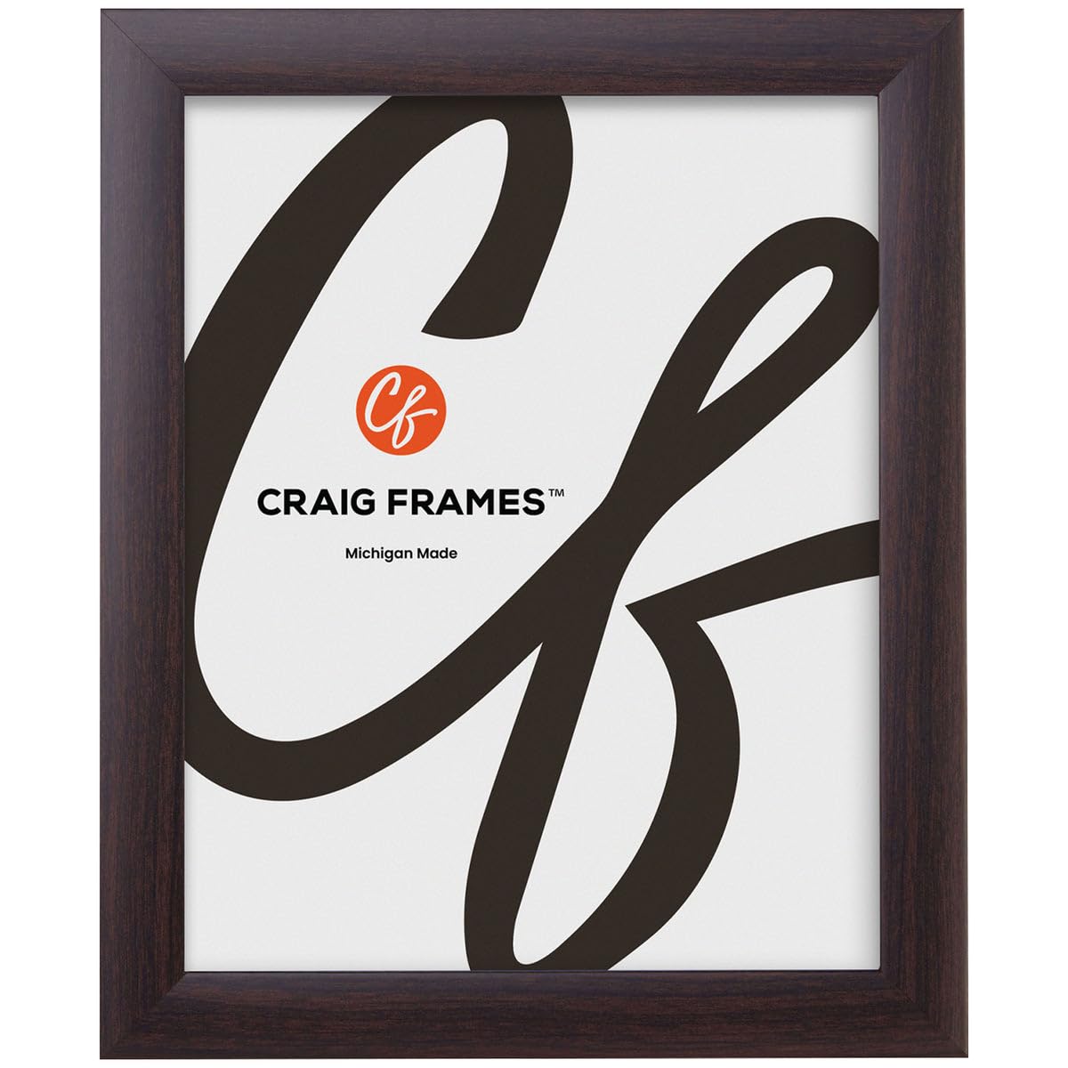 Craig Frames 23247778 gładkie wykończenie słojów drewna 50 na 76 cm ramka na obraz/plakaty, 2,5 cm szerokości, orzech brazylijski