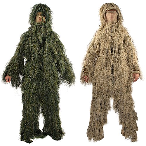 Latinaric Jagd Tarnanzug "Ghillie Suit" vierteilig besteht aus Jacke Hose Kopfbedeckung und Gewehrabdeckung, auch für Allerheiligen Hoax – Bild 3