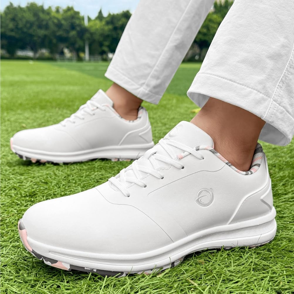 SDEQA Zapatos de Golf de Cuero Impermeables para Mujer, Informales, sin Clavos, Transpirables, Talla Grande