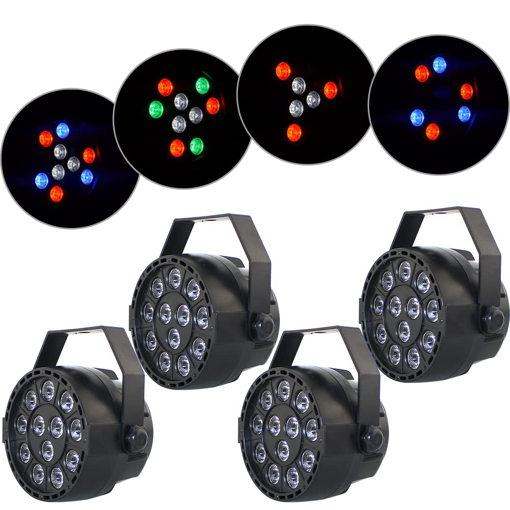 Jeu De Lumiere 4x15w LumièRe De DiscothèQue Rgbw Led Par Stroboscope Disco Avec Musique ContrôLéE Projecteur Laser Exterieur Jeu De Lumiere Soiree Dj Lunette LuminothéRapie