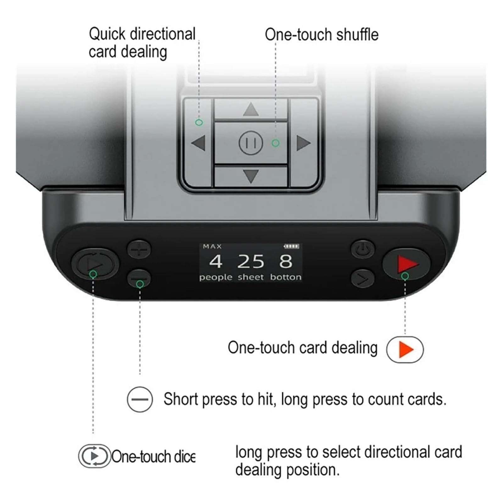Mélangeur de Cartes électrique 2 en 1 entièrement Automatique avec écran LCD Compact et Portable