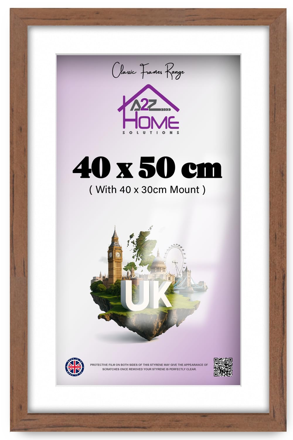A2Z Home Solutions Poster 40 X 50 Cm With 40 X 30 Cm White Mount And Clear Perspex Front For Vertical Or Horizontal Display To Enhance Living Spaces And Gallery Walls 16 X 20 Inch Walnut