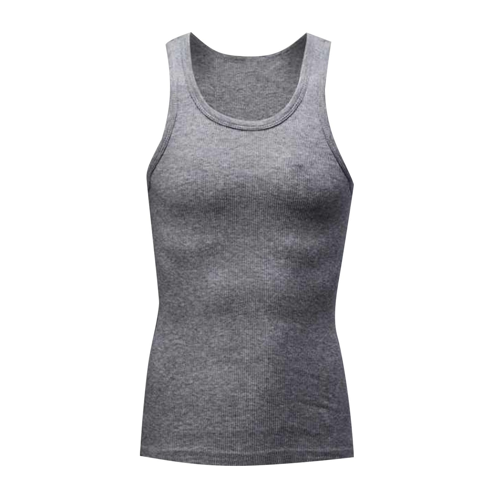 5 Pack Mens Muscle Tank Tops Workout Sleeveless Cut Off T-Shirt Summer Gym Athletic Scoop Nekc Tops Fitness Undershirt