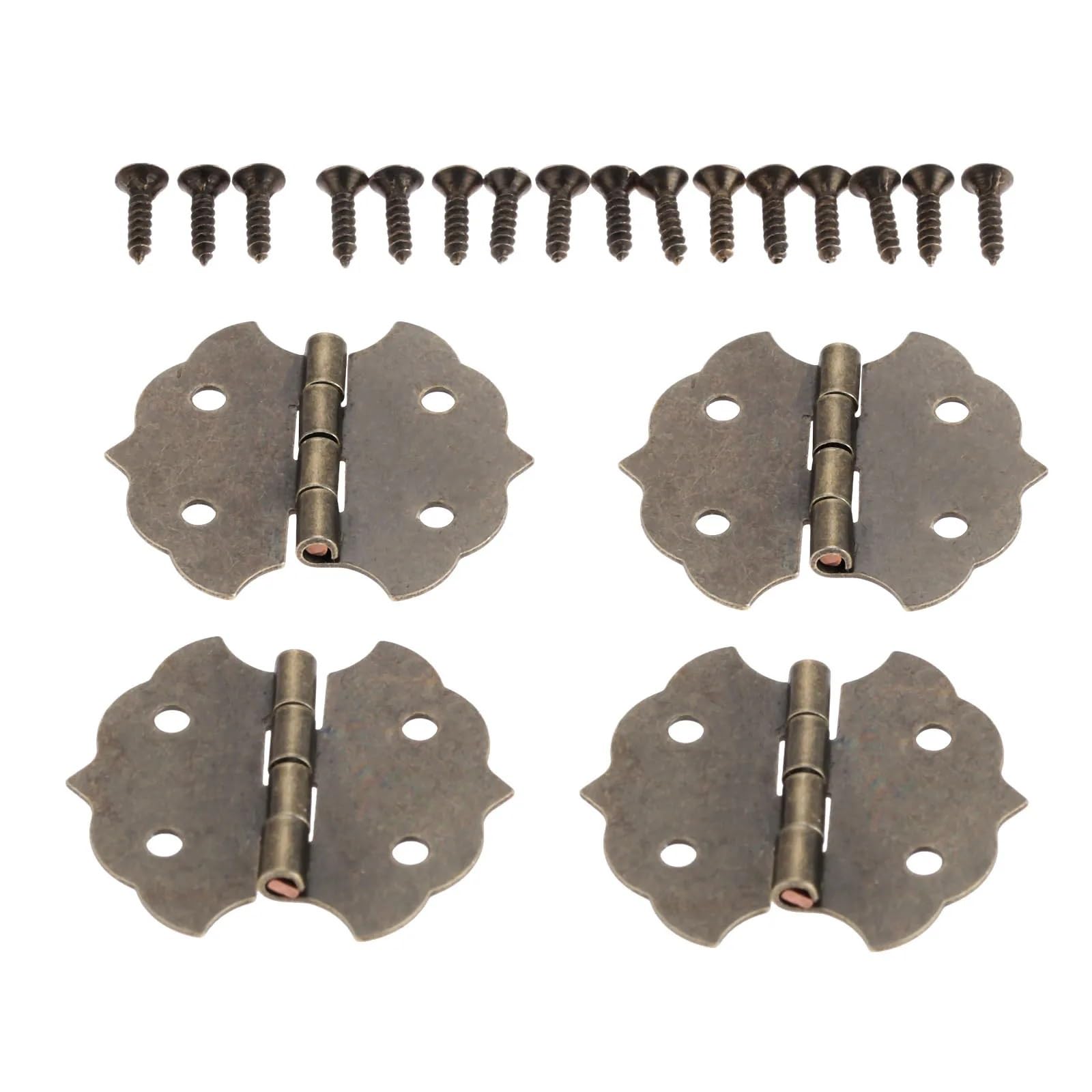 Charnières de porte d'armoire à fleurs rétro en zinc 29x31mm