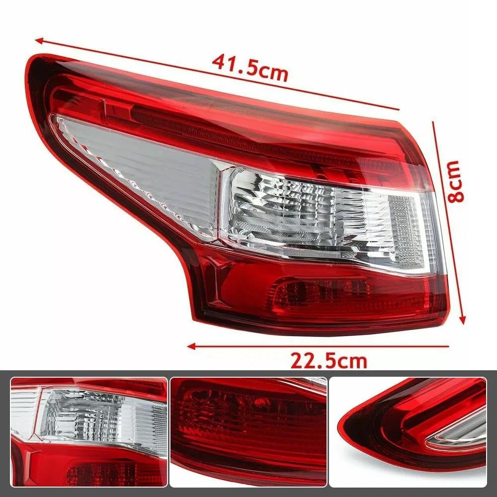 Luces Traseras Lámpara Trasera Izquierda/derecha Para Nissan Para Qashqai Para MK2 J11 2014 2015 2016 Luz Trasera Lámpara De Freno Con Piloto Trasero(Left-2PC)