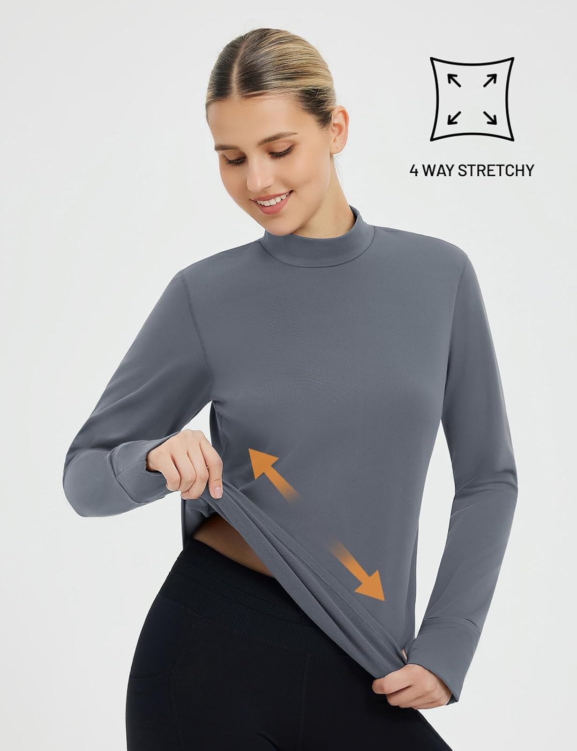 baleaf Thermal Shirts for Women Long Sleeve Turtleneck Tops Fleece Lined Base Layer with Thumb Hole Cold Weather Winter Gear - Image 7