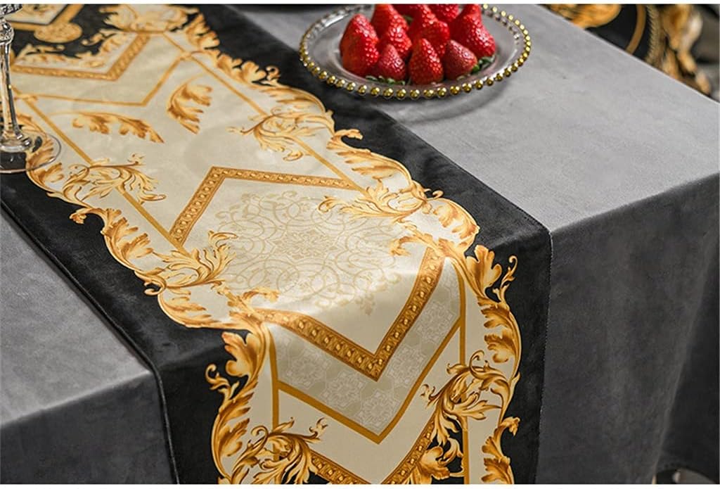 JSEIAJB European Retro Long Strip Table Runner American Dining Table Coffee Table TV Cabinet Bed Flag Strip Decoration Cover Cloth(D,30x200cm)