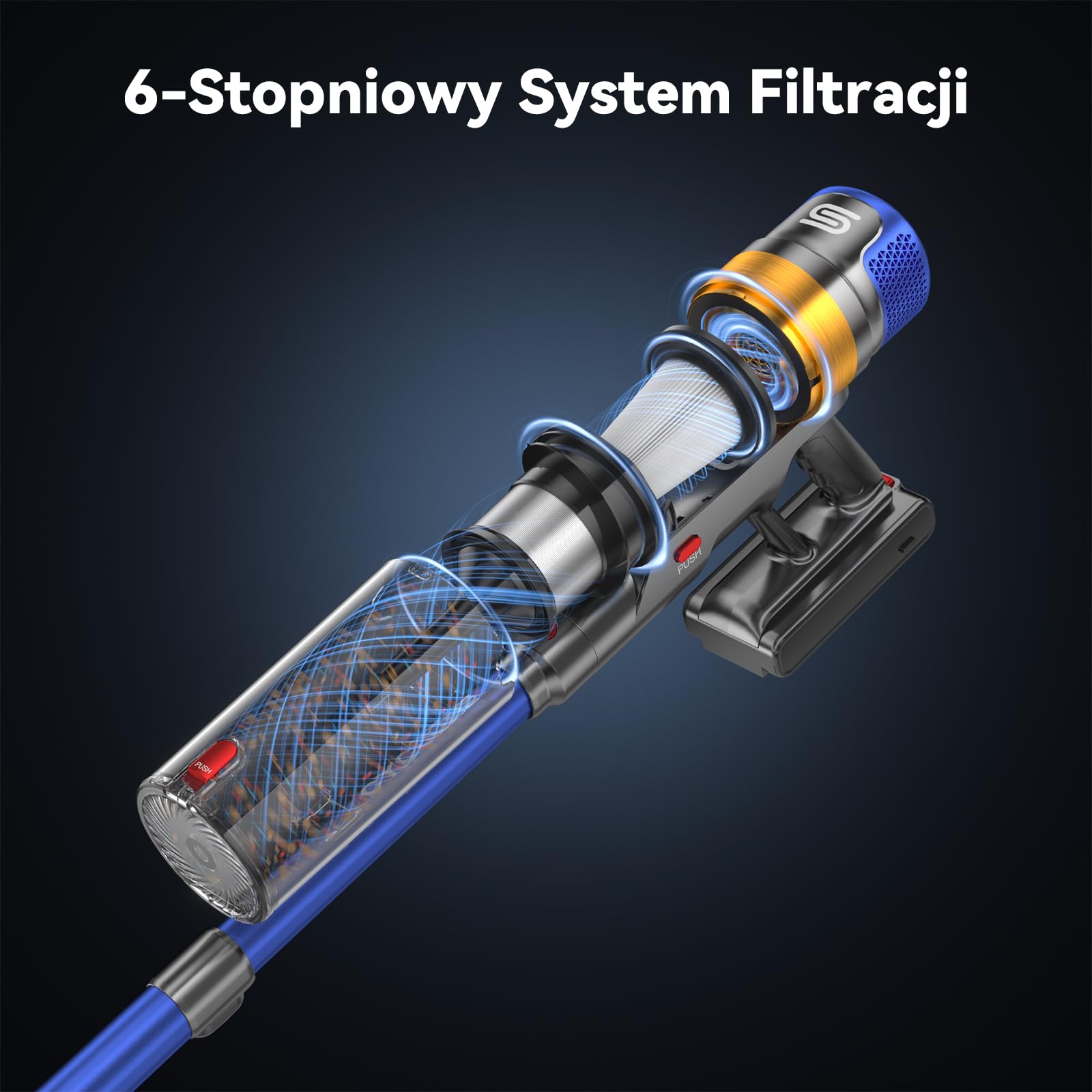 X8 Bezprzewodowy Odkurzacz 48Kpa/580W/70 Min, 2026 Mocna Pionowa Miotła Odkurzacz 1,6L/LED Ekran Dotykowy, Szczotka Przeciwko Splątaniu, Vacuum Cleaner do Podłóg/Dywanów/Włosów Zwierząt