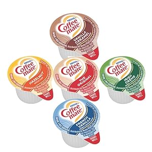 Coffee Liquid Creamers 30 Count – 5 Flavor Variety Pack – Original, French Vanilla, Irish Creme, Vanilla Caramel, Hazelnut – 6 cups of each flavor