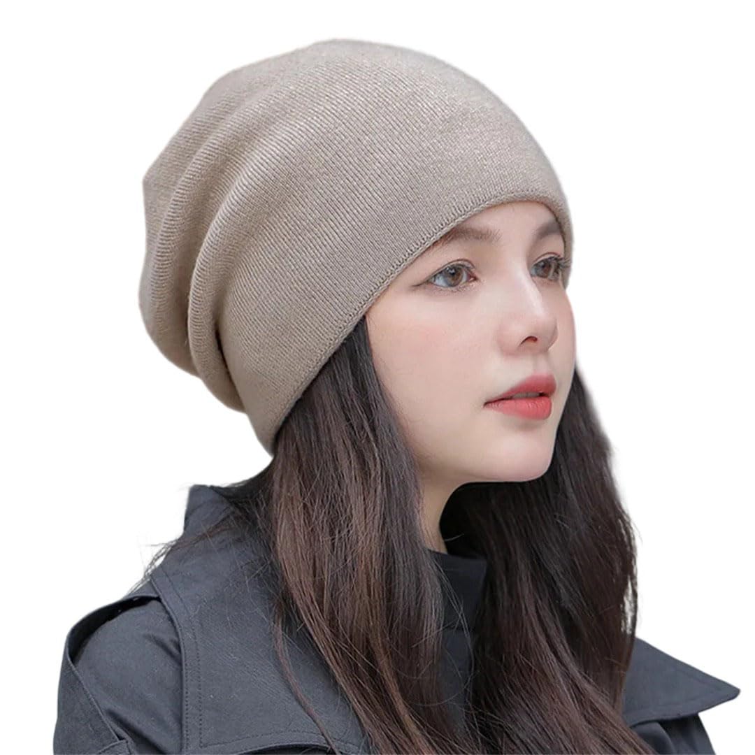 Bonnet tricoté mixte à double isolation thermique et couleur unie mate