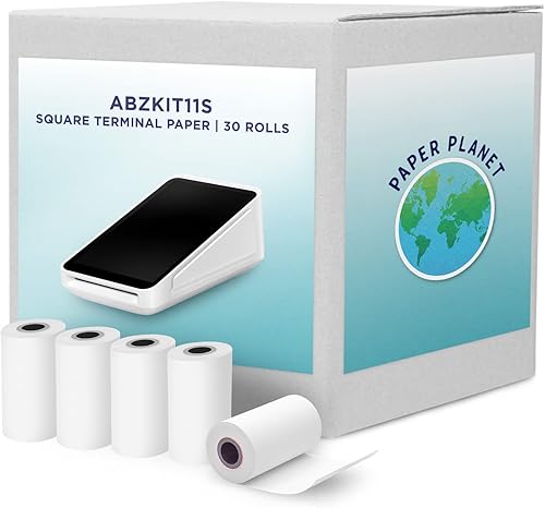 Papel de impresora térmica de recibos para terminal cuadrado de Paper Planet | 30 rollos | SPD2-01