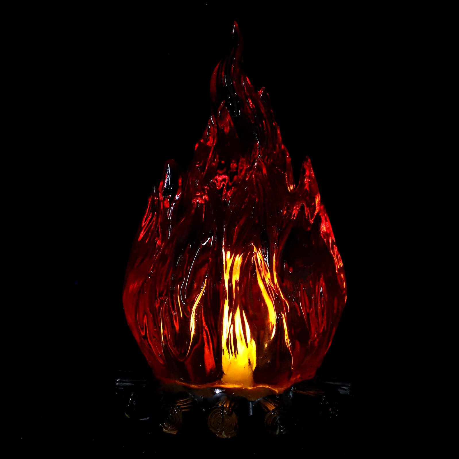 Lámpara de Noche Decorativa con Efecto Llama de Fuego Simulada, Luz LED sin Llama Portátil para Interior y Exterior, Iluminación Ambiental Segura para Fiestas y Eventos al Aire