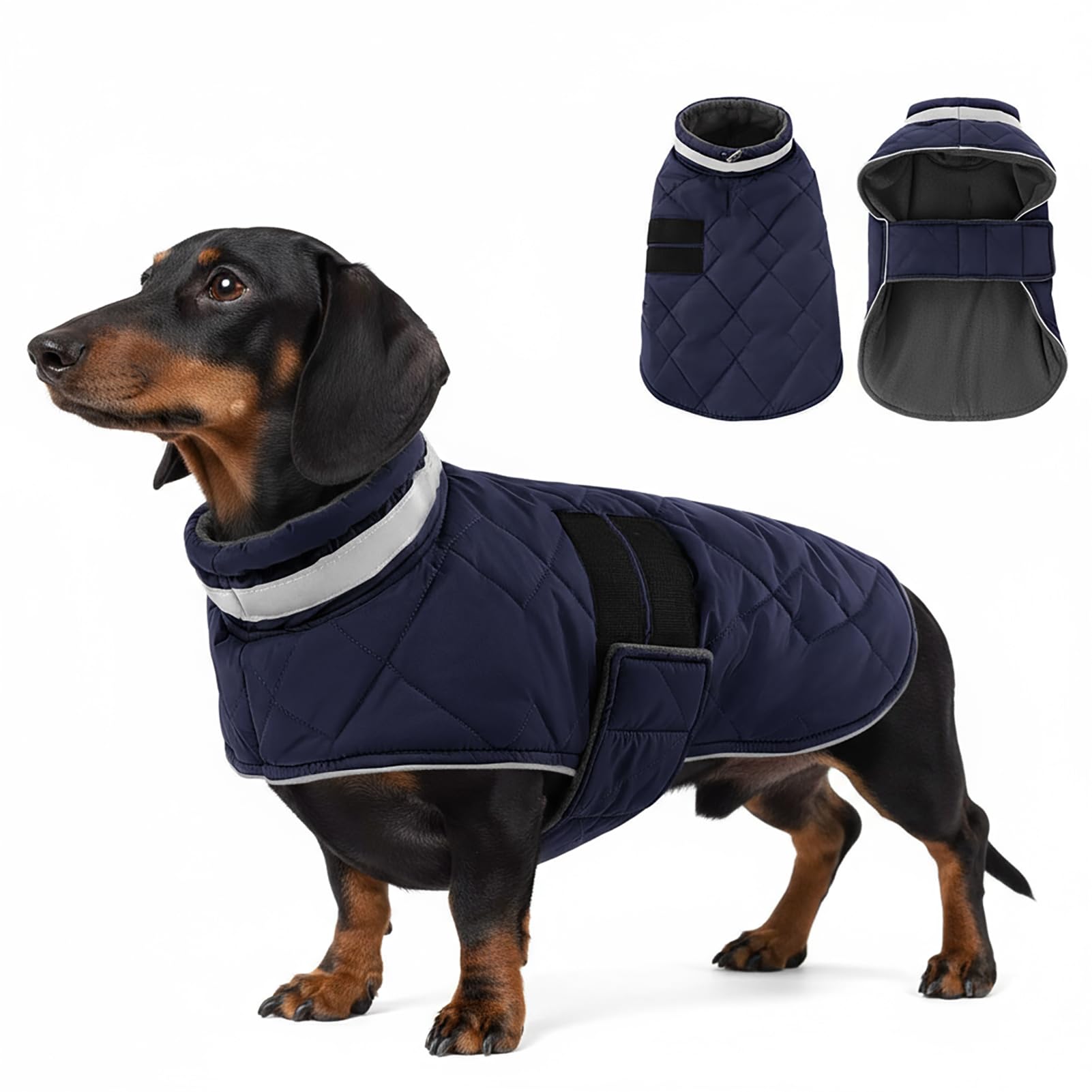 ASENKU Cappotto Impermeabile per Cane Invernale, M Cappottino per Cani di Taglia Media, Giacca Invernale Foderata in Lana Riflettente, Cappotti e giubbotti per Cani Chiusura Regolabile