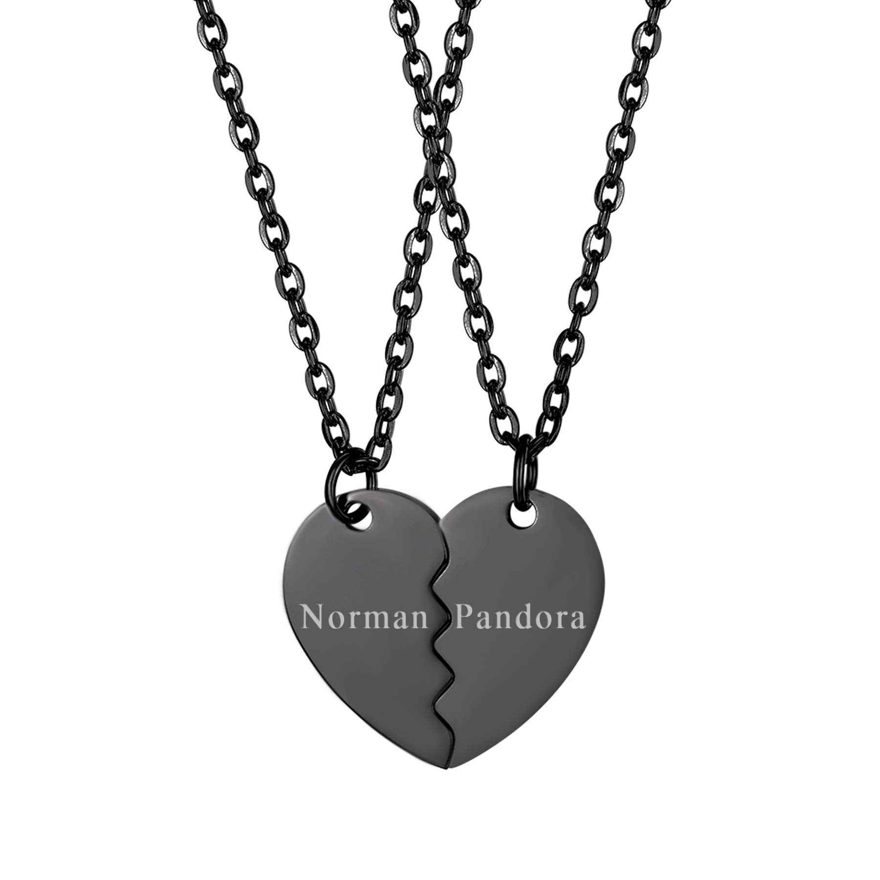 OIDEA Moda Clásica Collar de Acero Inoxidable Hipoalergénico Hombres y Mujeres Rompecabezas Colgante de Corazón Collar de Pareja Collar de Amistad Texto Personalizable