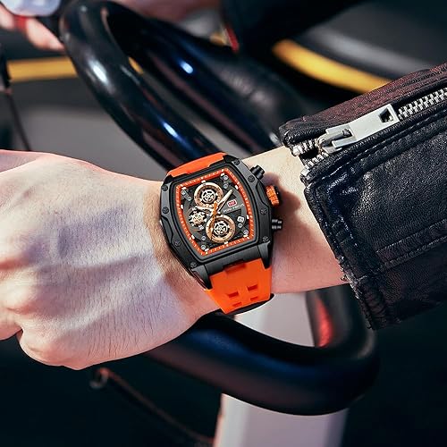 Miniatura 5 de MF MINI FOCUS Reloj para hombre Reloj de pulsera de moda hueco grande luminoso impermeable deportivo analógico de cuarzo cronógrafo de negocios