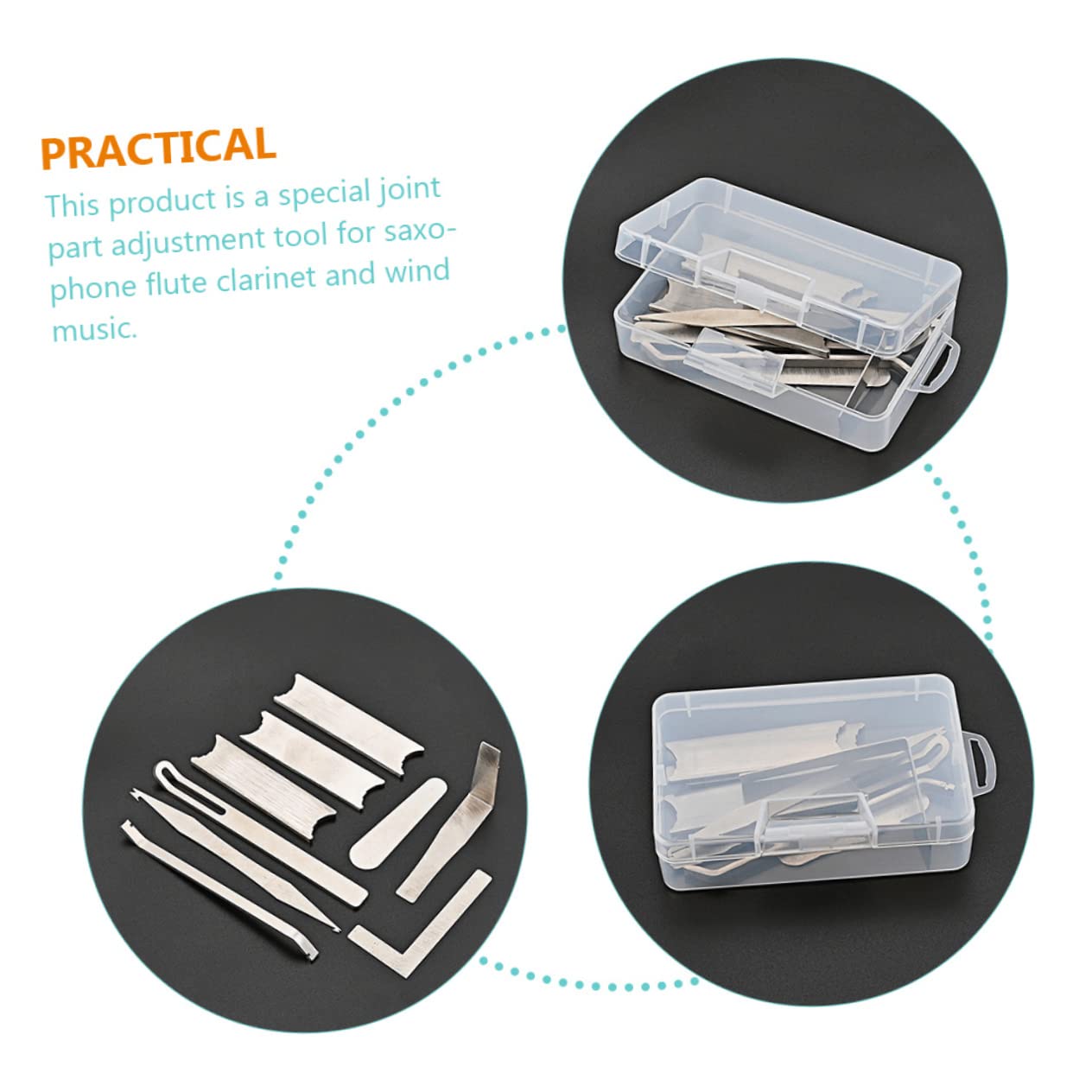 Kit di Riparazione per Clarinetto Cc17 in Metallo Argento | Strumenti Fiato, Impugnatura Antiscivolo Leggera, Regolazione Giunto e Finitura Resistente All'usura