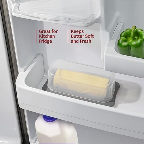 Miniatura 9 de Contenedor de mantequilla  Contenedor de almacenamiento de mantequilla con tapa transparente  Contenedor de mantequilla de plástico duradero para