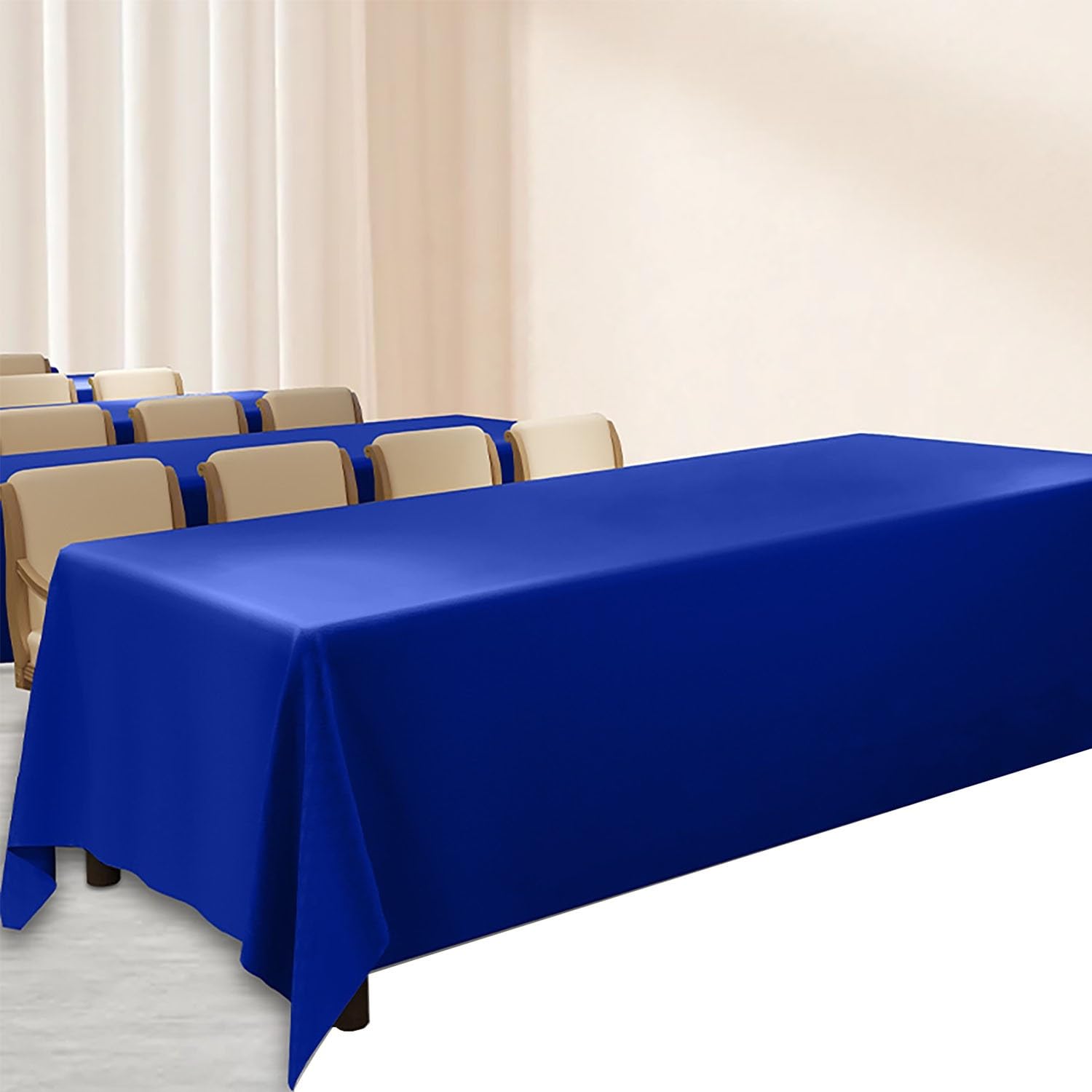 Mantel extragrande para banquetes de hoteles y restaurantes, resistente al agua, poliéster, lavable, para conferencias y eventos de Navidad, color azul rey (240 x 320 cm)
