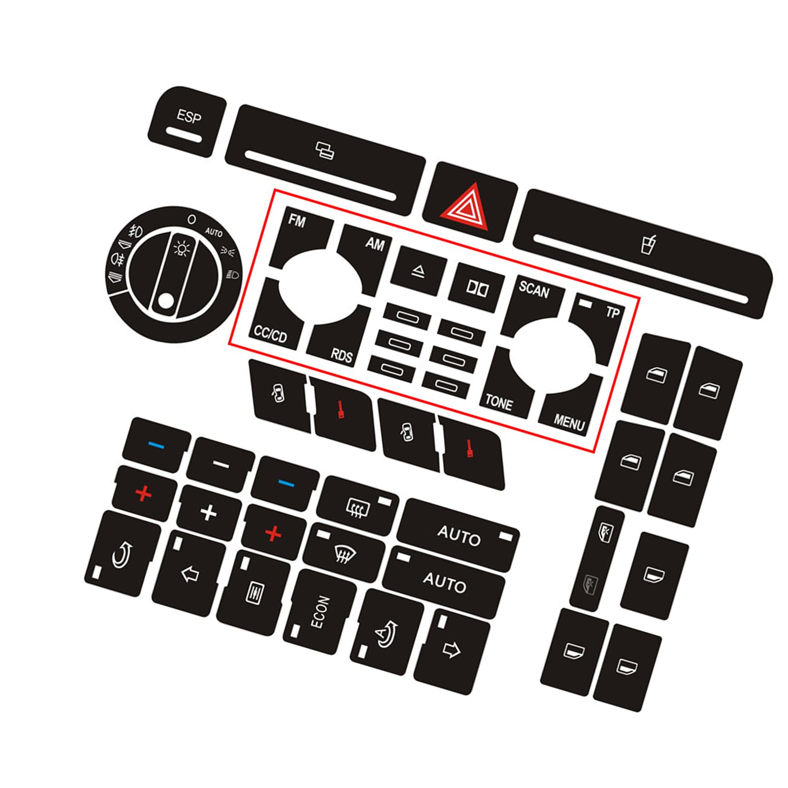 YROHGKPN Button Repair Decal Sticker for B6 B7 Door Window Air