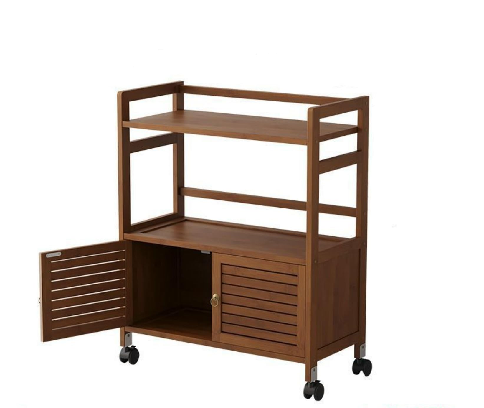 Meuble de rangement de salon en bois massif marron multifonctionnel