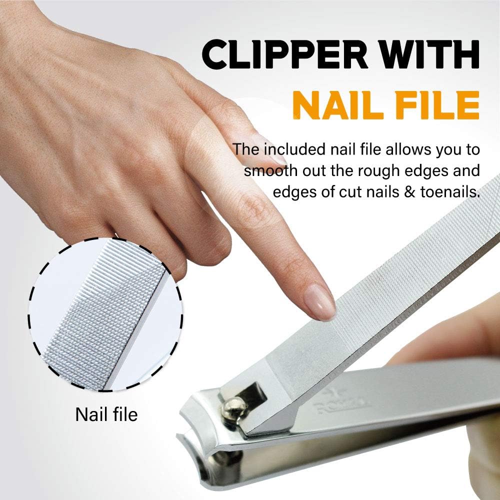 [Made in Korea] ROYAL Wide Jaw Toenail Clipper for Thick Toenails or Tough Fingernails, Large Toenail Clippers for Men, Seniors, Adults EM-3