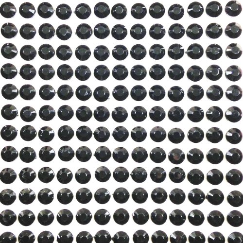 allydrew 6mm Black Crystal Diamond Stickers Black Rhinestone Sticker Sheets, 500 Pieces, Black