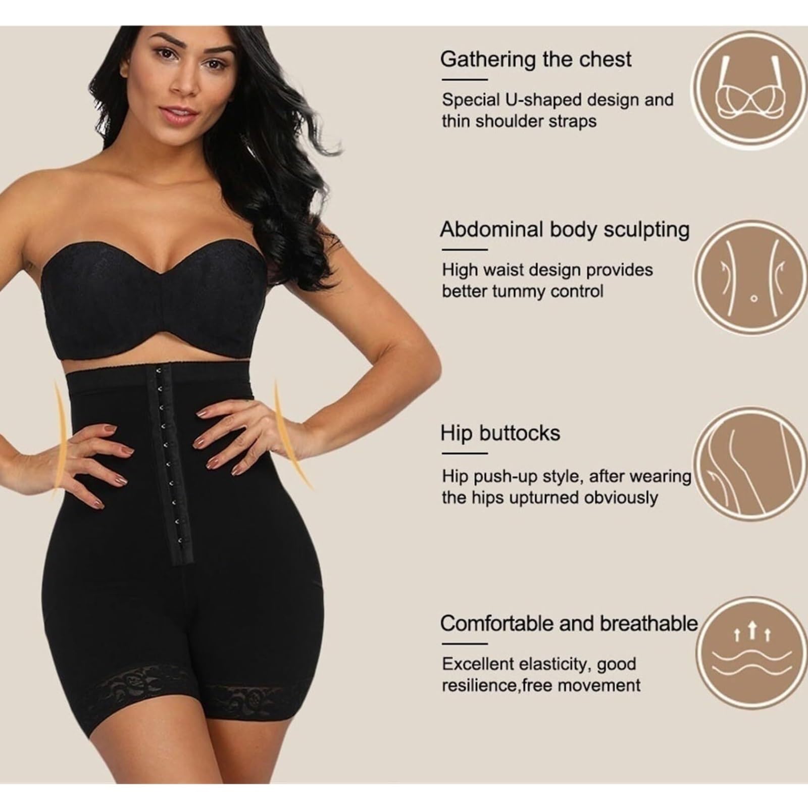 2pcs Butt Lifting Shapewear for Women Tummy Control Faja Shorts Hip Enhancer Shapewear Shorts Thigh Slimmer Intimo Donna