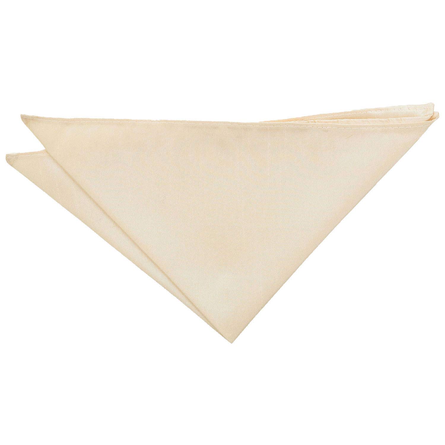 Dqt Men's Beige Plain Shantung Pocket Square - Wedding, Business & Formal Suit Handkerchief