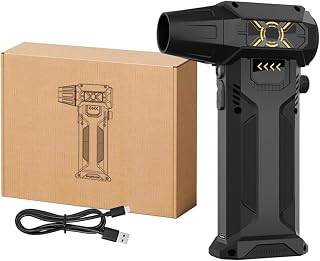 UTTASU Ventilador turbo con motor sin escobillas de alta velocidad 130000RPM Velocidad máxima de salida 52M/S Velocidad del viento Carcasa de aleación negra 190X150x60mm (A)