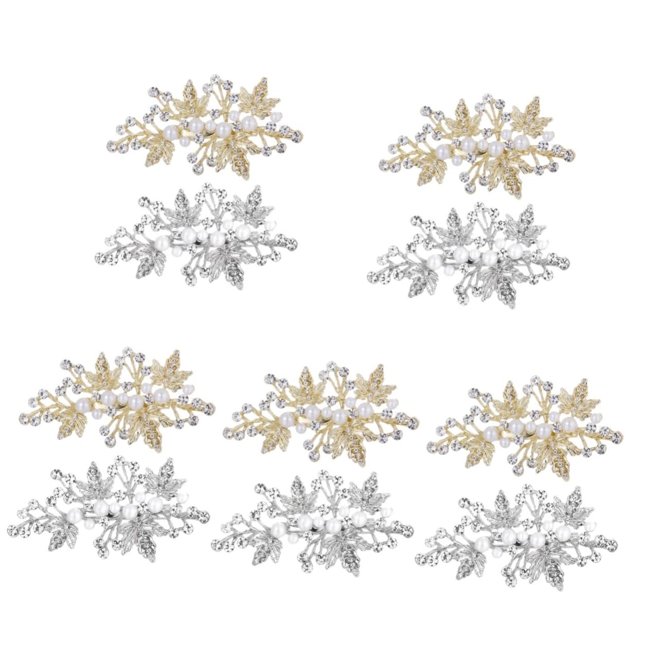 Ipetboom 10piezas Horquillas De Perlas Diseño Para Novias Accesorios De Cabello Brillantes Rhinestones Clips Para Boda y Eventos Especiales